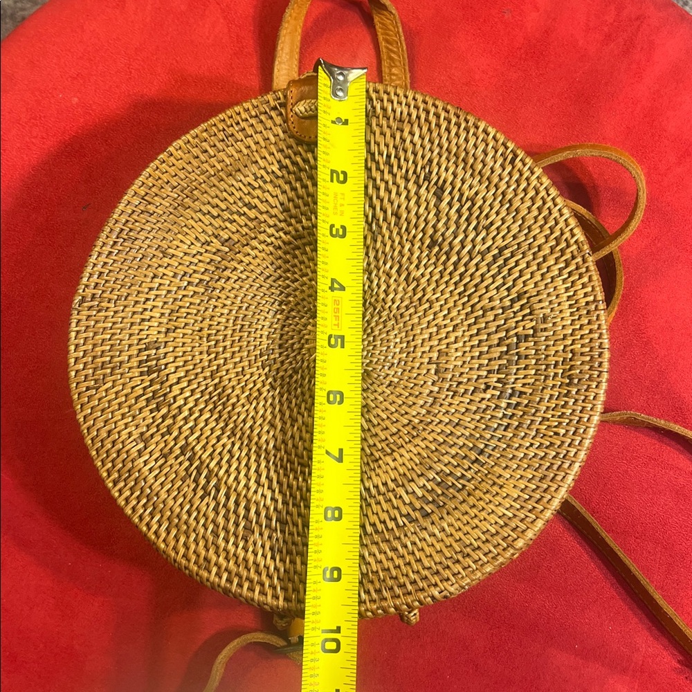 Ata Grass Circle Rattan Backpack - Picture 9 of 13